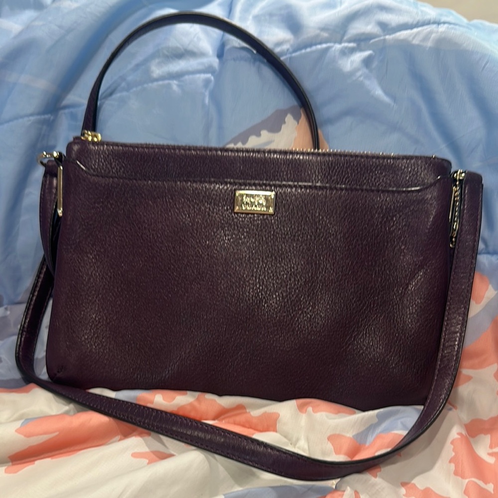 Coach NWOT Elegant Eggplant Purple Leather Crossbody Madison Handbag
